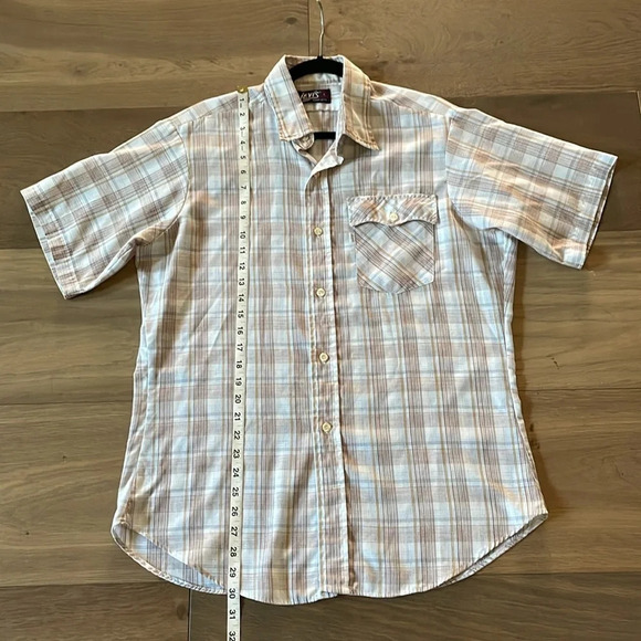 Vintage 70s Levis White Tab Button Up Shirt USA Made Mens Size Large Plaid - Picture 8 of 8